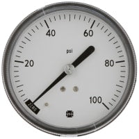Galga de presión, montaje del panel de la U-abrazadera, 100psi, dial de 3.5 ", 1/4-18 NPT, caso de acero
