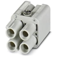 Encrespadura resistente 400V 40A del zócalo de la posición +PE del conectador rectangular HEAVYCON 3