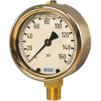 Galga de presión; análogo; los 4in; baje el montaje; 213.40 4 160PSI 1/4 L