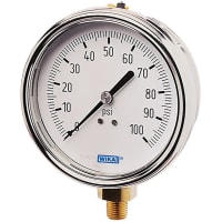 Galga de presión; análogo; los 4in; baje el montaje; 213.54 4 200PSI 1/4 L