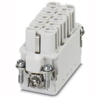 Conectador rectangular; Relleno; 250V; 16A; posición 10+Ground; Empuje hacia adentro