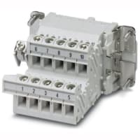 Conectador rectangular; Relleno; 600V; 13A; posición 10; Bloque de terminales; Derecho - tornillo