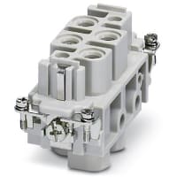 Conectador rectangular; Relleno; 600V; posición 4+2+Ground; Tornillo