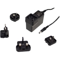 Fuente de alimentación de AC-DC, médica, enchufe de pared, 60W, 24V @ 2.50A, serie de la GEMA