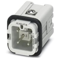 Conectador; rectangular; relleno; male3POS+PE; PUSH-IN 230V; HC-A03-I-PT-M