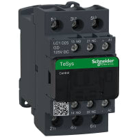 Contactor LC1D, 3P, NO de 3, AC-3, 40V, 25 A, 125 VDC, TeSys Deca Series
