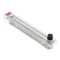Flujómetro, RMC, .8-7 GPM del agua, válvula del acero inoxidable, acumulador del 2%, nptf del 1/2in
