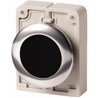Botón de 30m m, momentáneo, rasante, IP67, IP69K, bisel del metal, negro, serie M30