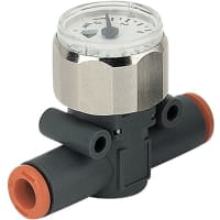 Pressure Gauge, inline, 8m m, 12 bar