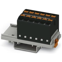 Bloque de distribución; Carril del estruendo; 12-positions; 32A; 600V; 10-24 AWG; Negro
