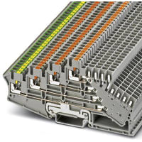 Bloque de terminales; de niveles múltiples; Carril del estruendo; 12-26 AWG; Gris