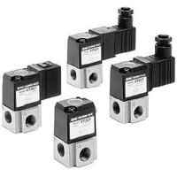 Válvula, cuerpo pinta, 3 puerto, vacío, ahorro de la energía, .7MPa, 24VDC, 1/8NPT, soporte