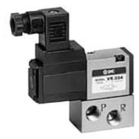 Válvula, 3 puerto, solenoide, puerto del cuerpo, término del estruendo 24VDC, M5, CE