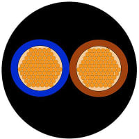 El cable de transmisión 2 ata con alambre PVC negro trenzado 3182Y 13AWG 25A los 328ft (los 100m)