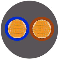 El cable de transmisión 2 ata con alambre PVC gris trenzado 2192Y 18AWG 22x0.2m m los 328ft (los 100m)