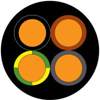 CABLE de TRANSMISIÓN de la BASE el 1.5MM de NYY-J 4 los 50M