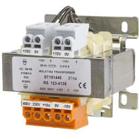 TRANSFORMADOR 2X115V del AISLAMIENTO del PANEL 63VA