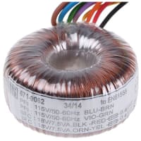 El transformador 15VA de Toroidal 2 hizo salir 115VAC, 230VAC x 2 primario 18VAC secundario