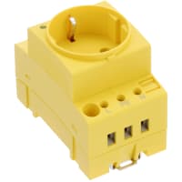 Enchufe de energía, zócalo, CF, conec del tornillo, amarillo, carril del estruendo, 250 VAC, 16A, VDE 0620-
