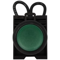 Press-To-Test, Verde, 85 - 264 Vac, Bisel Negro