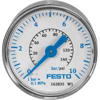 Galga de presión, 40m m, G1/8, 0-10 bar/0-145PSI
