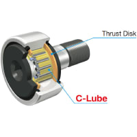 Seguidor de leva, plano, diámetro del rodillo de 52m m, rodillo W, diámetro del perno prisionero de 20m m, perno prisionero L de 24m m de 40.5m m,