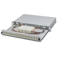 Caja de empalme de 19 ", gris, 1 RU, listo completamente premontada empalmar, para 24 x LC duple