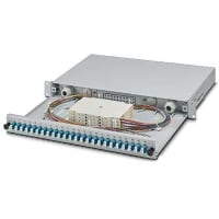 Caja de empalme de 19 ", gris, 1 RU, listo completamente premontada empalmar, para el duplex de 24x LC