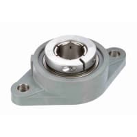 El cojinete del reborde, 2-bolt, 1 alesaje del 1/4in, cubierta compuesta, tornillo de presión, 5.12 emperna el cente