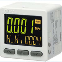 Interruptor de presión, -100 a 100kPa, 3 pantalla, 2xPNP+analC, 1/8NPT