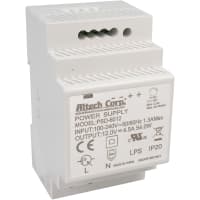 Power Supply, DIN Rail, 60W, CA 85-264V adentro, 12V C.C. Out, 4.5A, PSD Series