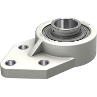 Unidad de cojinete de bolas bridada con soporte de tres pernos, tornillos de fijación, 30 mm ID