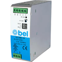 Fuente de alimentación, AC-DC, 85-264Vin, 24Vout, 20A, 480W, carril del estruendo, serie LEC480