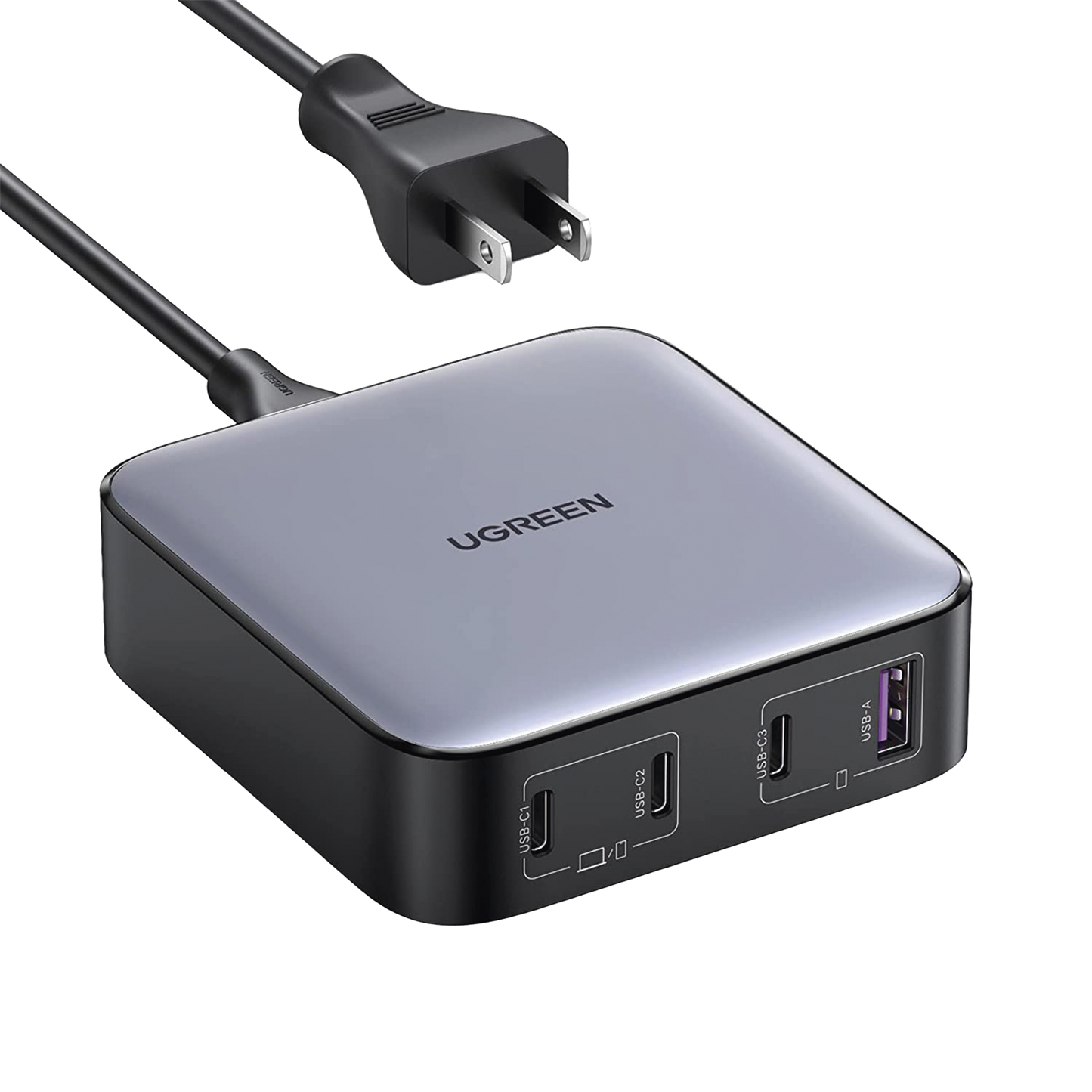 Cargador de Escritorio de 100W | 4 Puertos de Carga Rápida | 3 USB-C | 1 USB-A | TecnologÃa GaN II +SIC | Power Delivery 3.0 | Quick Charge 4.0 | Chip Confiable y Carga Inteligente | Optimiza la Experiencia de Carga
