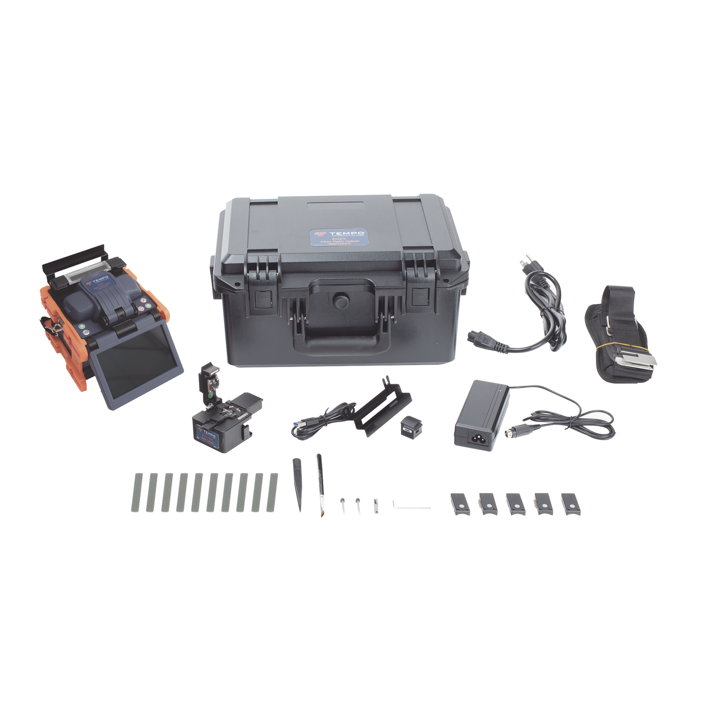 Fusionadora de Fibra Óptica de Alineación Activa por Revestimiento con 4 Motores con Perdida TÃpica (SM); 0.02 dB (MM); 0.04 dB) con Pantalla Touch