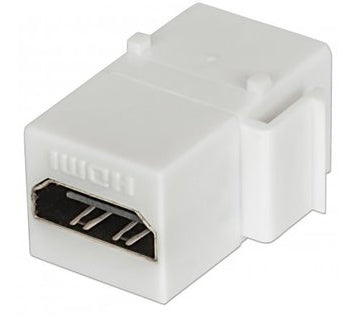 771351 Cople HDMI, Tipo Keystone, HDMI hembra a HDMI hembra, blanco, Compatible con páneles de parcheo, tapas y cajas de pared
