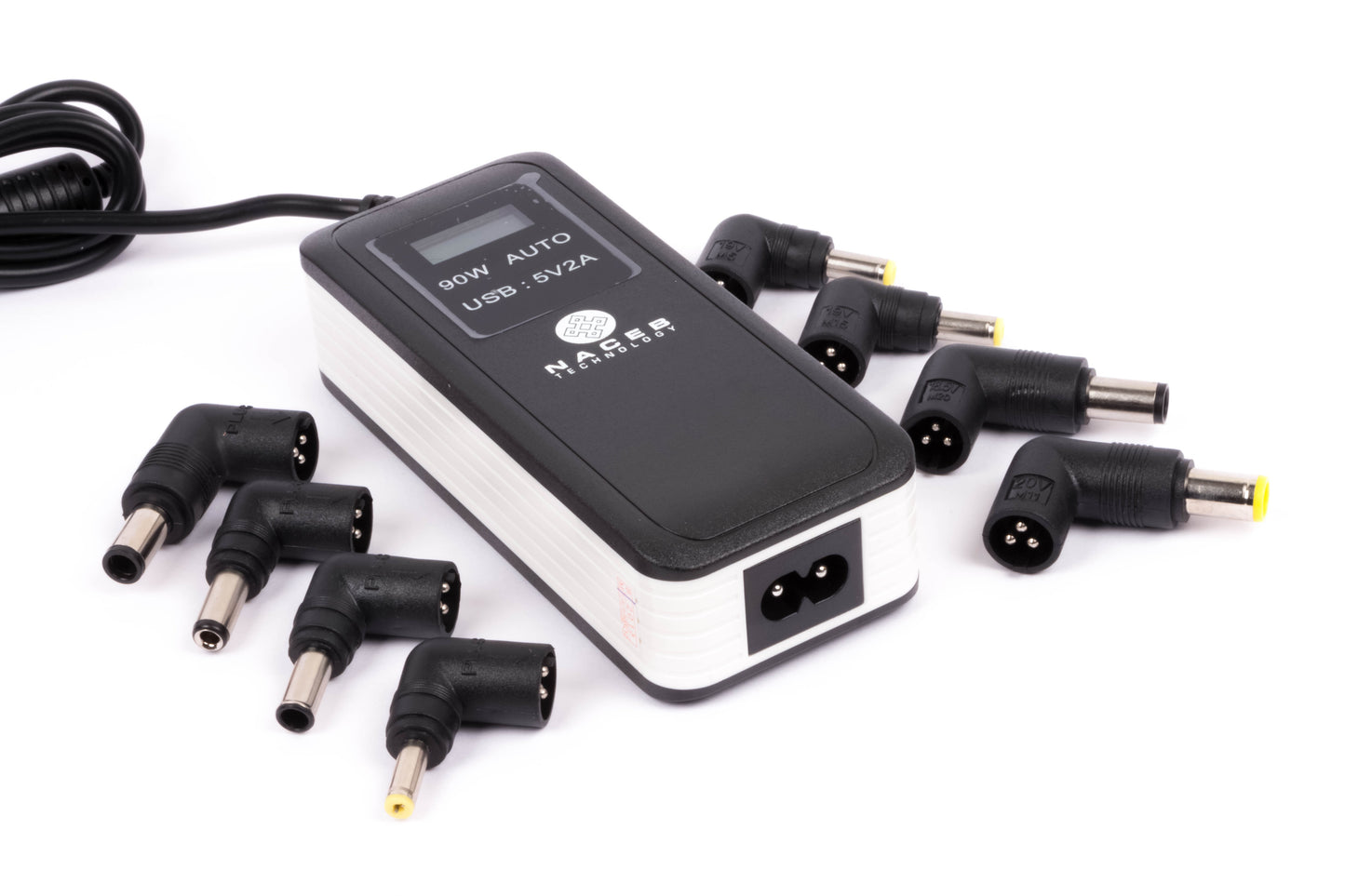 Adaptador de corriente Naceb Technology, Negro, Adaptador de corriente, Universal