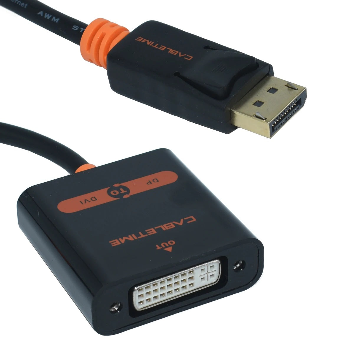 Adaptador DisplayPort A DVI OVDP-DVI OVALTECH 4K/30HZ DP1.2