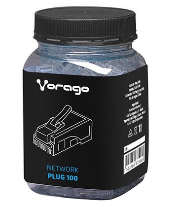 Plugs de Red VORAGO PLUG-100, RJ-45, Transparente, CAT 5e