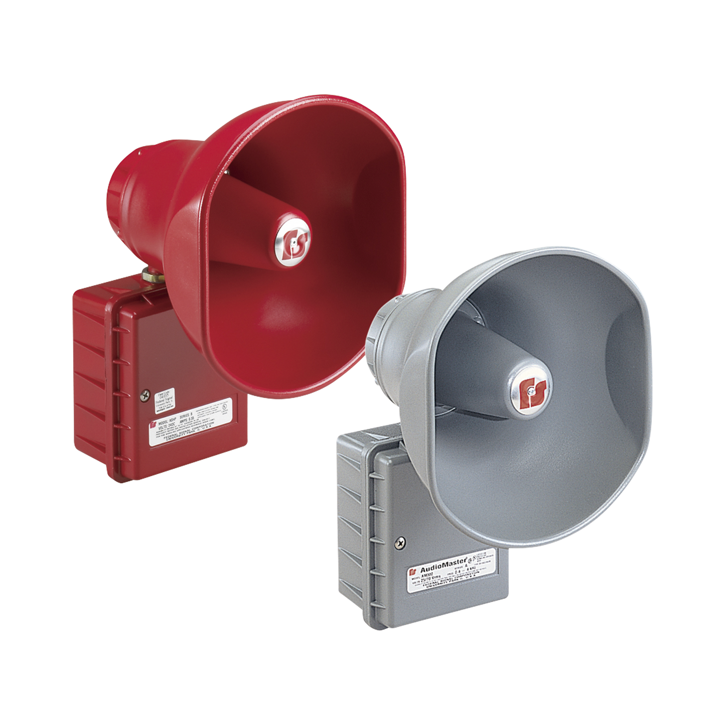 AudioMaster® Altavoz de bocina reentrante para megafonÃa y anunciamiento publico, 30W de Potencia, Listado contra incendios UL, Color Gris