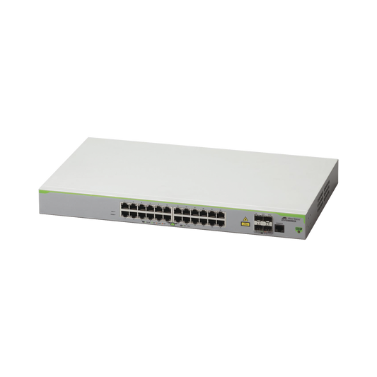 Switch administrable 24 puertos 10/100 4 x 10/1000x SFP incluye fuente | ALLIED TELESIS