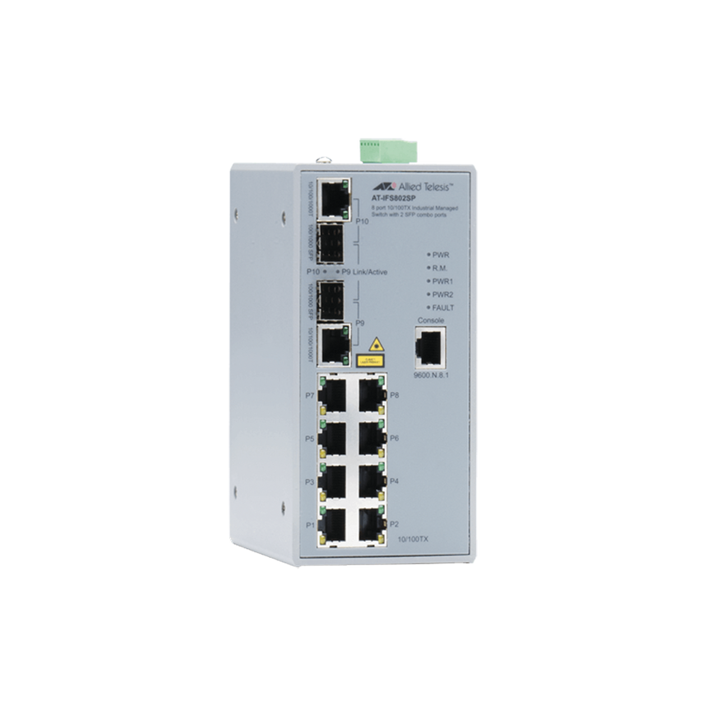 Switch Industrial Administrable de 8 Puertos 10/100 Mbps + 2 Puertos SFP Combo