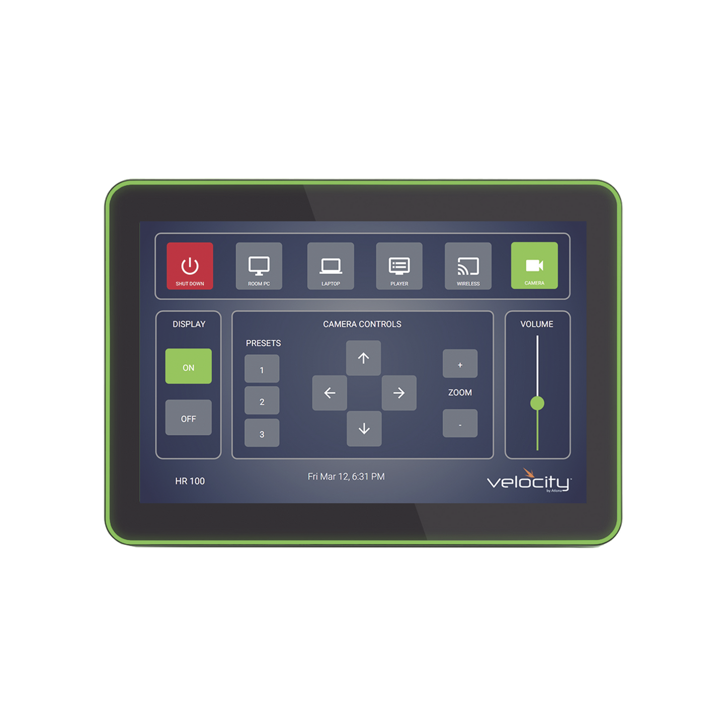 Panel táctil de sistema Velocity de 10†todo en uno con gateway integrado color negro / Sistema de control AV completo / Iluminación del bisel / Gateway Velocity integrada