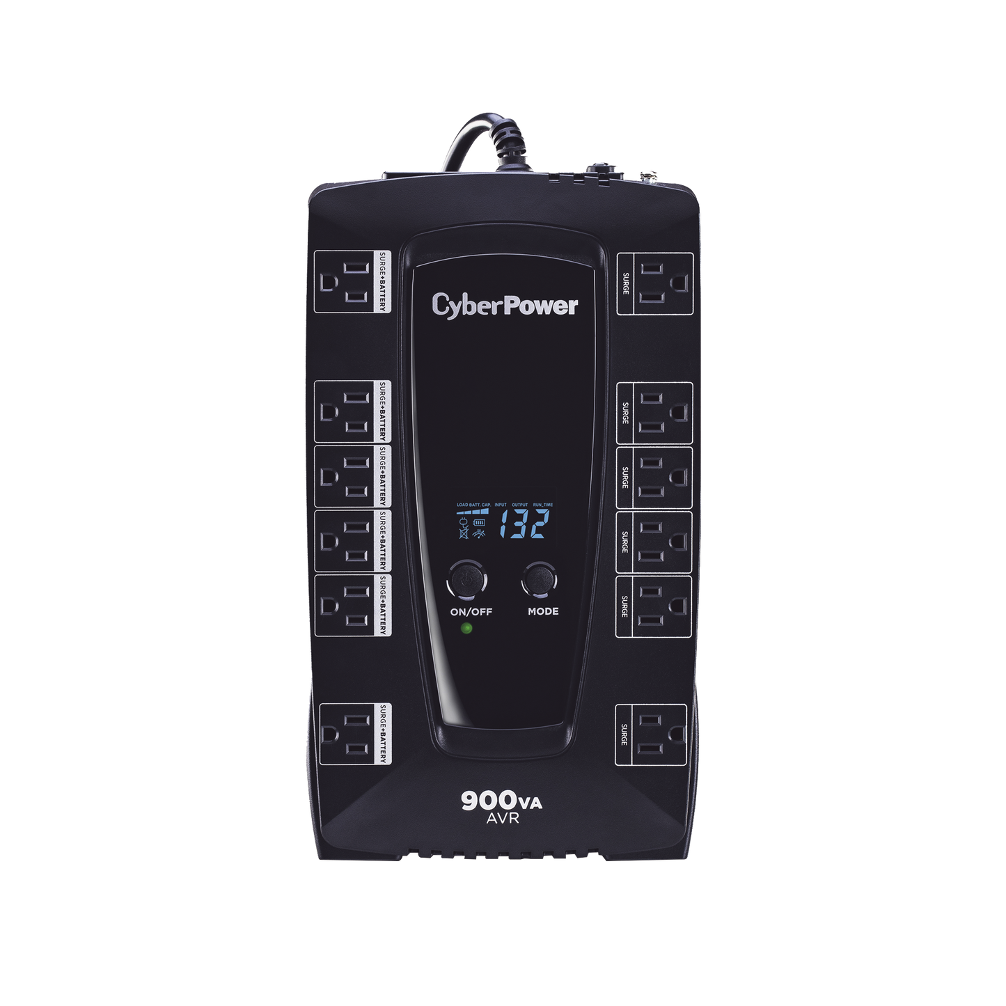 UPS de 900 VA/480 W, TopologÃa LÃnea Interactiva, Entrada 120 Vca NEMA 5-15P, Tipo Gabinete Compacto, Con 12 Tomas NEMA 5-15R