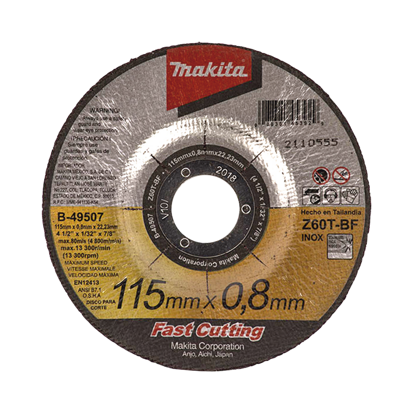 Disco 4 1/2"/ Inox y Acero / Corte Rápido