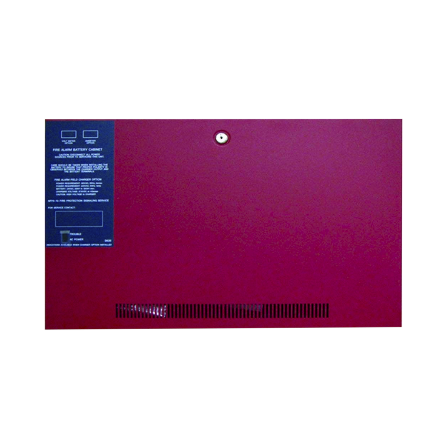 Gabinete para dos baterÃas de respaldo de 55 AH. Para aplicaciones en sistemas de detección de incendio (FAS).