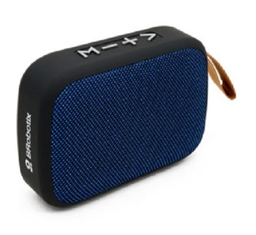 Bocina Bluetooth, Inalambrica, Recargable, Stereo C/Radio Fm, Lector Usb Y Micro Usb, Portatil, Antideslizante, Negro/Azul, C/Correa, Brobotix 136445