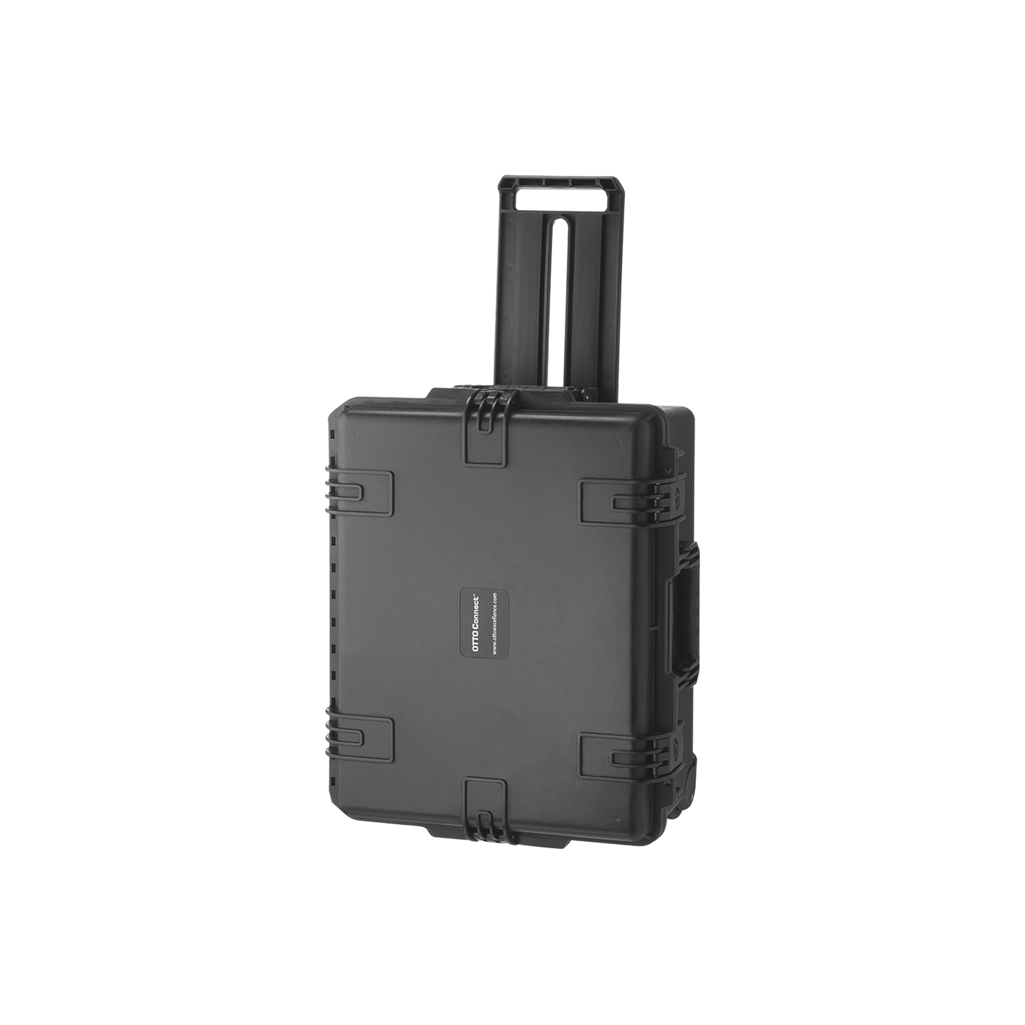 MaletÃn de carcasa rÃgida, resistente al agua, de uso rudo con asa y ruedas, para transportar 8 sistemas de intercomunicación OTTO Connect