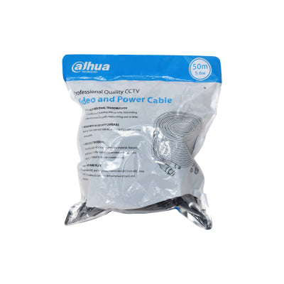 Cable de 50 Metros Armado para Video y Energía/ con Conectores BNC y de Energía/ Para Camaras Hasta 4k/ Uso Exterior e Interior/ Cobre de Alta Pureza