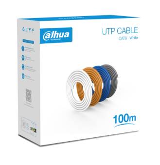Bobina de 100 Mts de Cable UTP Cat6/ 100% Cobre/ Color Blanco/ Cubierta Retardante de Flama con Certificación CE CPR Eca/ Ideal para Video y Redes